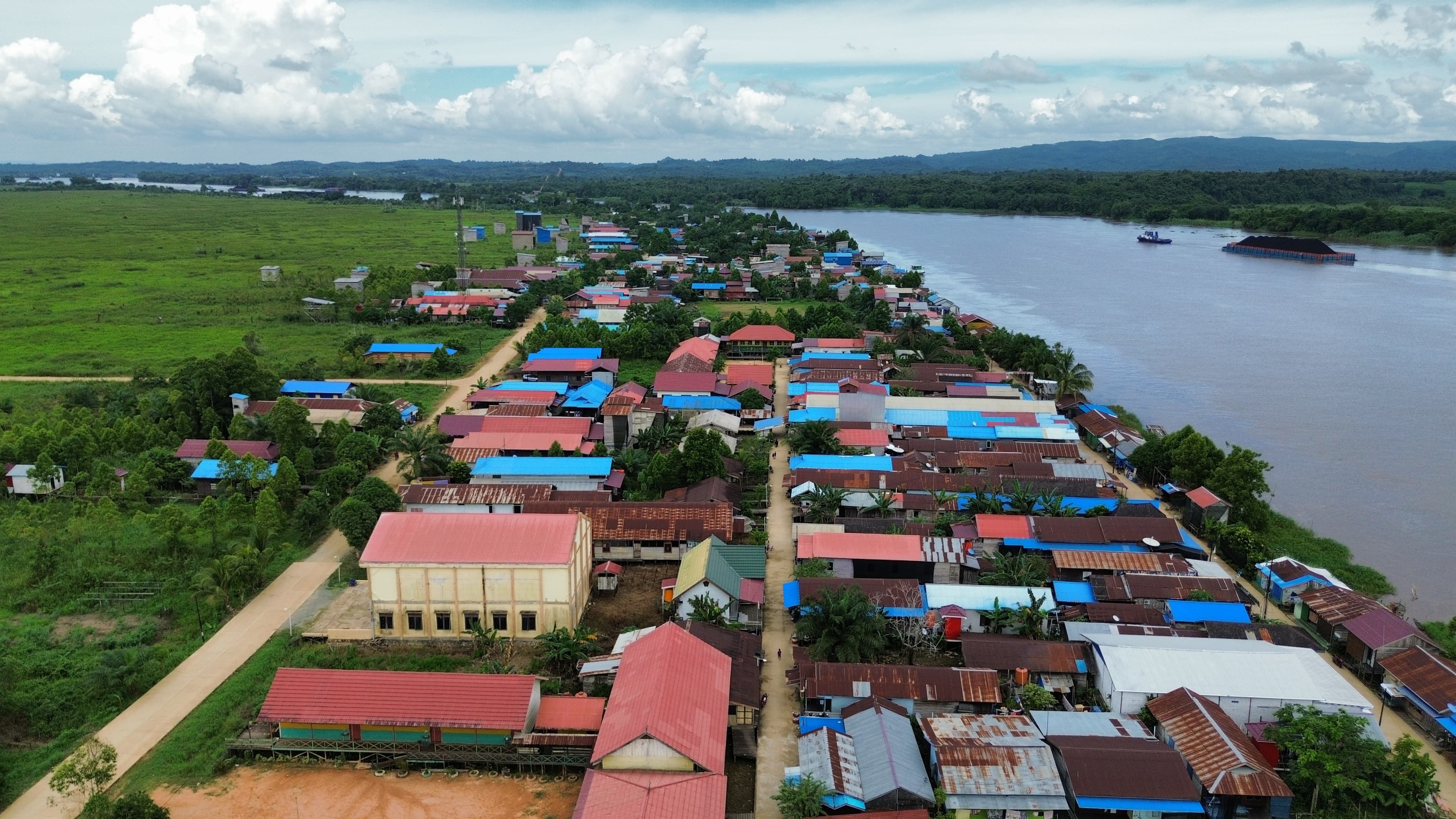 Desa Benua Puhun dari Udara